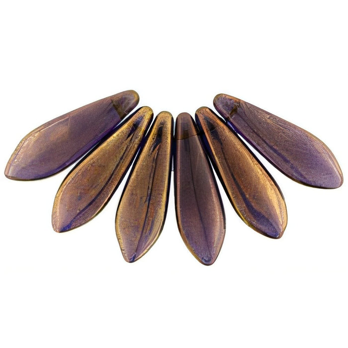 Czech Dagger 16 x 5mm Patina - Tanzanite (50pcs)