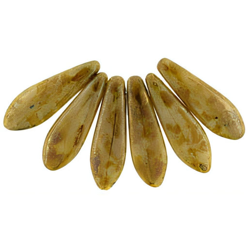 Czech Dagger 16 x 5mm Beige - Bronze Picasso (50pcs)