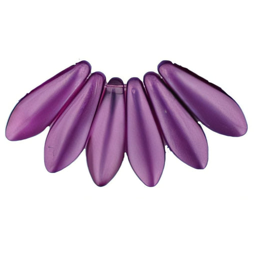 Czech Dagger 16 x 5mm Coated - Satin Lavender (50pcs)
