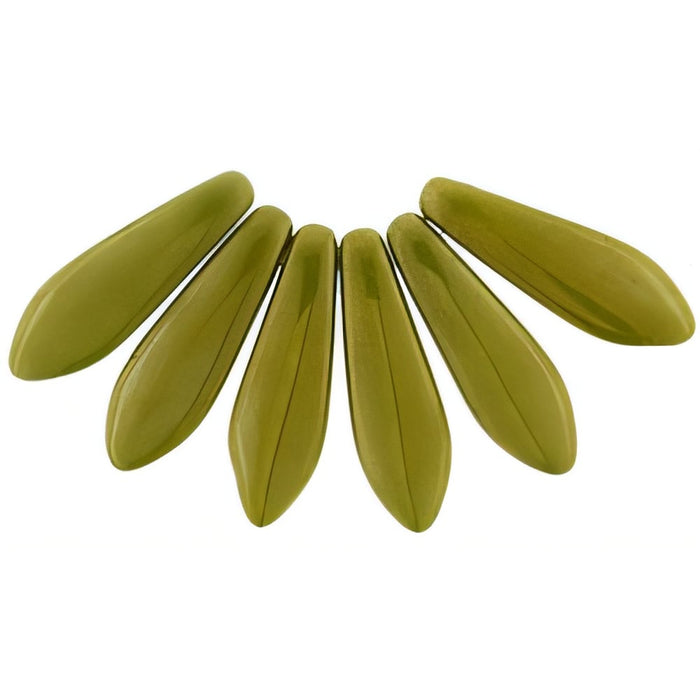 Czech Dagger 16 x 5mm Silversheen - Opaque Yellow (50pcs)