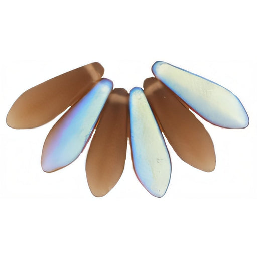 Czech Dagger 16 x 5mm Matte - Smoky Topaz AB (50pcs)