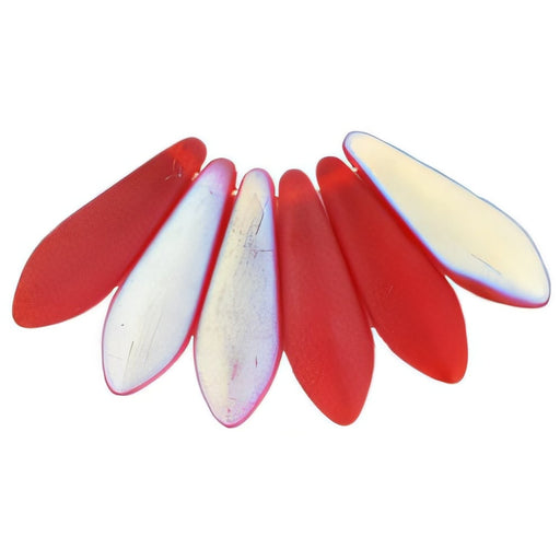 Czech Dagger 16 x 5mm Matte - Siam Ruby AB (50pcs)