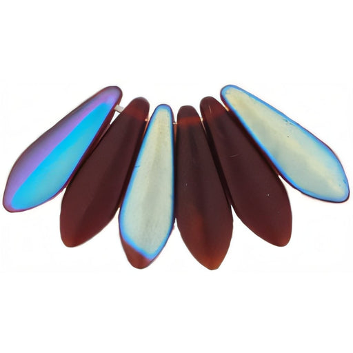 Czech Dagger 16 x 5mm Matte - Ruby AB (50pcs)