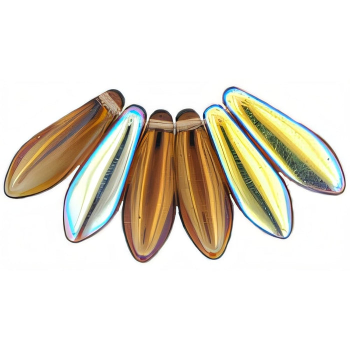 Czech Dagger 16 x 5mm Smoky Topaz AB (50pcs)