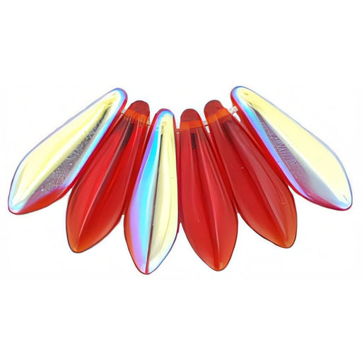 Czech Dagger 16 x 5mm Siam Ruby AB (50pcs)