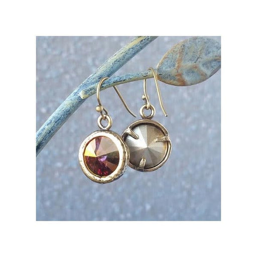 Rivoli Setting, 1 Loop, 12mm, Open Back - Antiqued Brass Plated (Each)