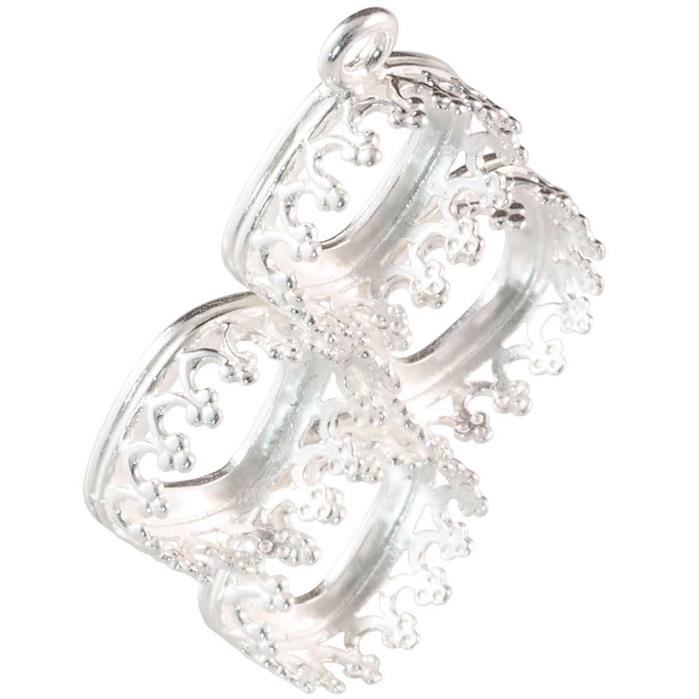 JBB Silver Plated Pendant Bezel Setting for, 4, 10mm Cushion Square Stones (Each)