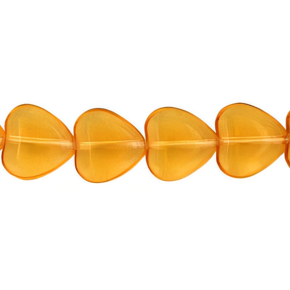 Czech Heart Beads 10/10mm Med Topaz (25pcs)