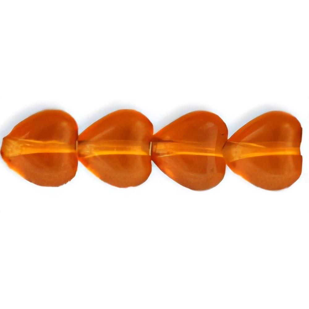 Czech Heart Beads 6 x 6mm Dk Topaz (25pcs)