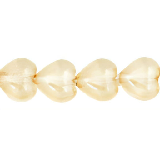 Czech Heart Beads 6 x 6mm Luster - Transparent Champagne (25pcs)