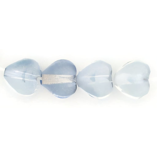 Czech Heart Beads 6 x 6mm Luster - Transparent Blue (25pcs)