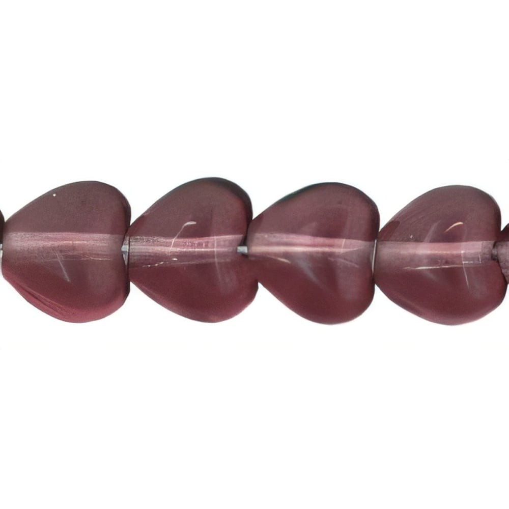 Czech Heart Beads 6 x 6mm Amethyst (25pcs)