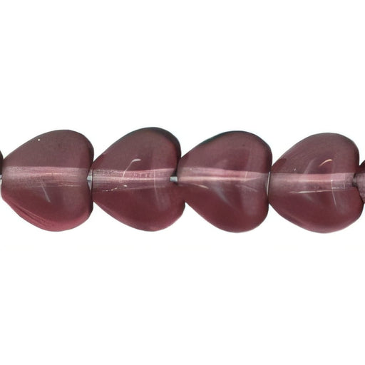 Czech Heart Beads 6 x 6mm Amethyst (25pcs)