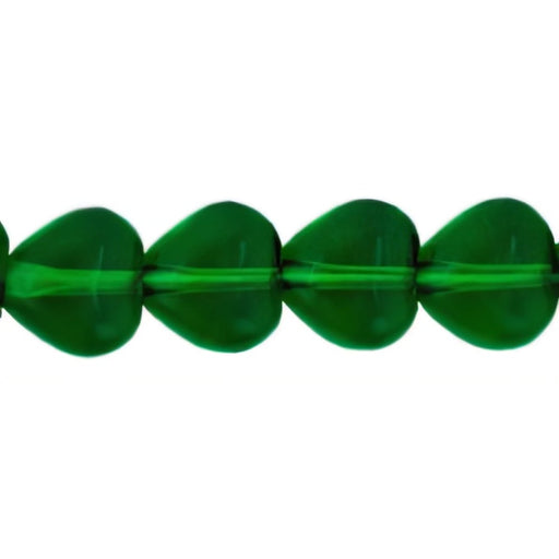 Czech Heart Beads 6 x 6mm Green Emerald (25pcs)