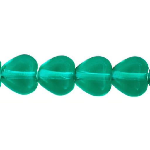 Czech Heart Beads 6 x 6mm Emerald (25pcs)