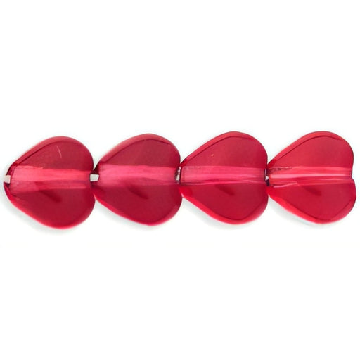 Czech Heart Beads 6 x 6mm Fuchsia (25pcs)