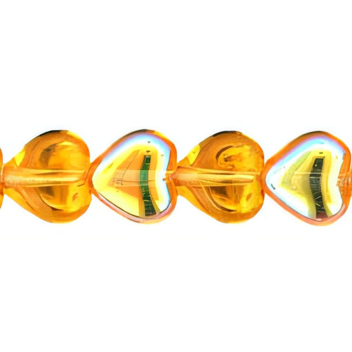 Czech Heart Beads 6 x 6mm Topaz AB (25pcs)