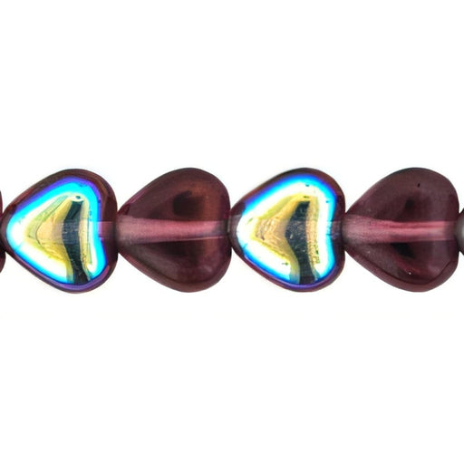 Czech Heart Beads 6 x 6mm Amethyst AB (25pcs)
