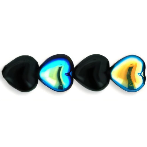 Czech Heart Beads 6 x 6mm Jet AB (25pcs)