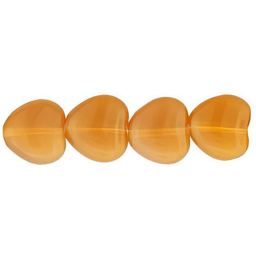 Czech Heart Beads 8 x 8mm Milky Topaz (25pcs)