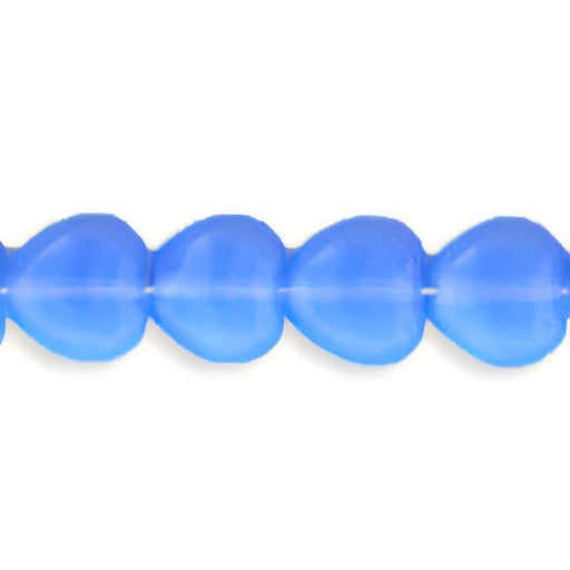 Czech Heart Beads 8 x 8mm Milky Sapphire (25pcs)