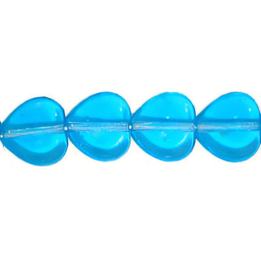 Czech Heart Beads 8 x 8mm Aquamarine (25pcs)