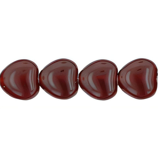 Czech Heart Beads 8 x 8mm: Ruby (25pcs)