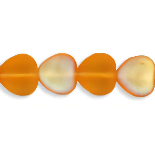 Czech Heart Beads 8 x 8mm Matte Topaz AB (25pcs)