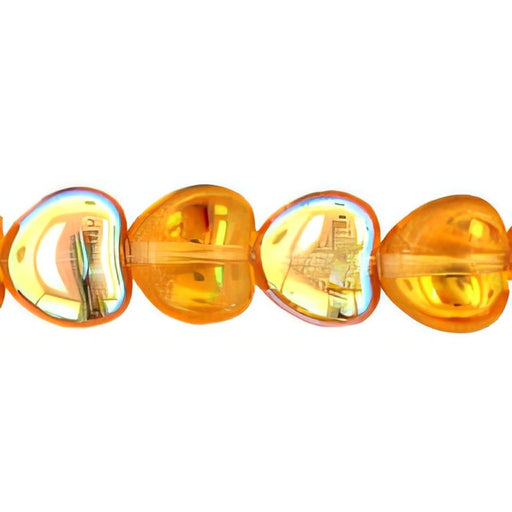 Czech Heart Beads 8 x 8mm Topaz AB (25pcs)