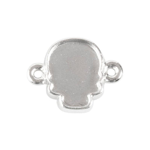 Connector Setting for 10mm Crystal Skull, 2 Loops - Rhodium Plate (Each)