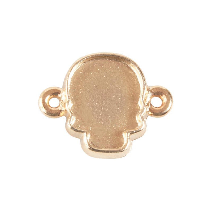 Connector Setting for 10mm Crystal Skull, Ear-to-Ear Loops - Gold Plated (Each)