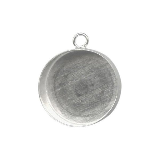 Sterling Silver Bezel Cup, Round, 12mm, 1-Loop (Each)
