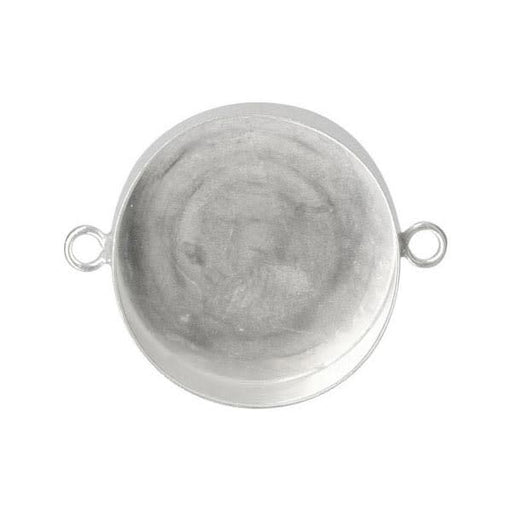 Sterling Silver Bezel Cup, Round, 15mm, 2 Loop (Each)