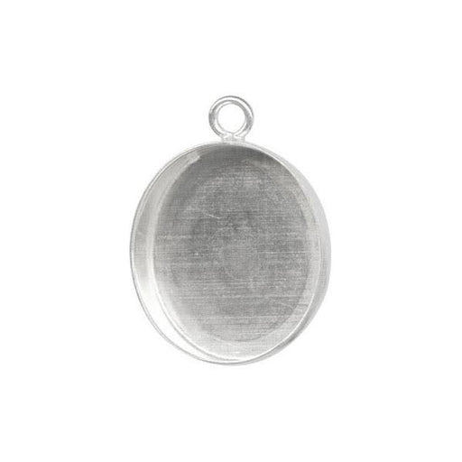 Sterling Silver Bezel Cup, Oval, 12x10mm, 1 Loop (Each)