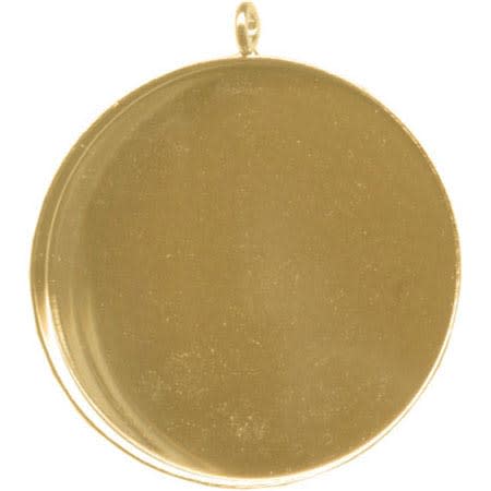 Gold Plated Bezel Cup, Round, 35mm, Loop (12 Pieces) — Beadaholique