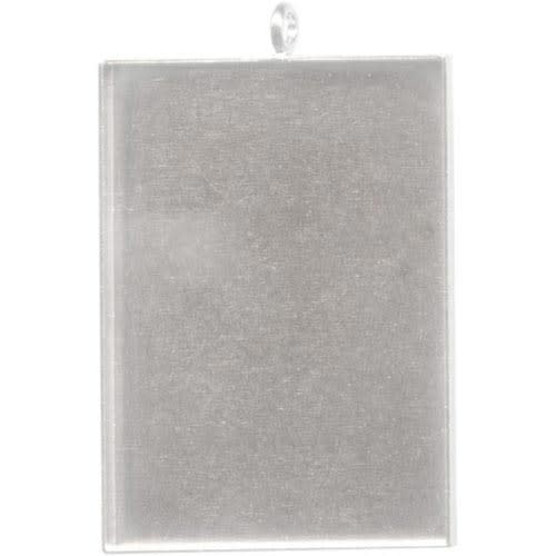 Silver Plated Bezel Cup, Rectangle, 38x27mm, 1 Loop (12 Pieces)