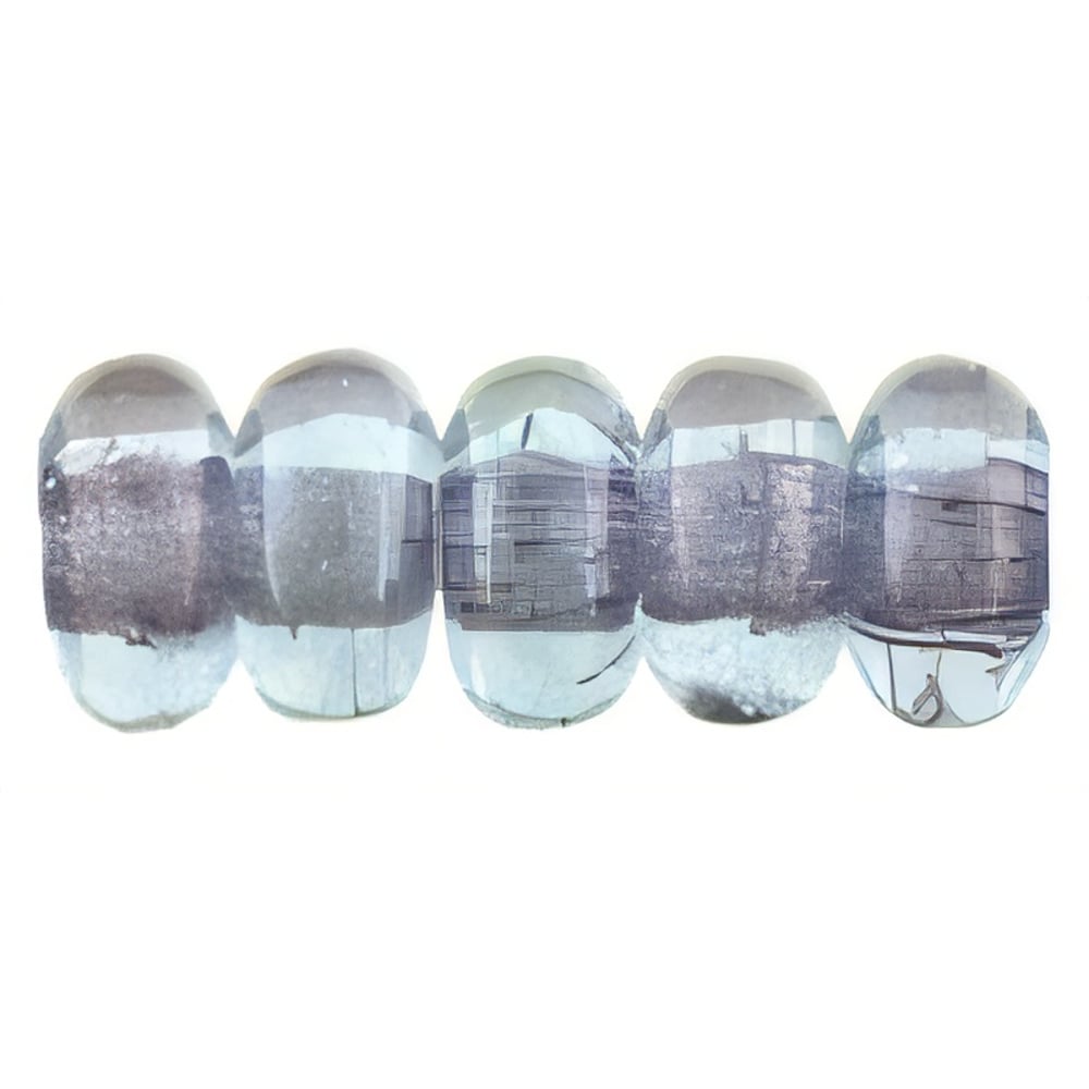 Czech Rondelle 3mm Luster - Transparent Denim Blue