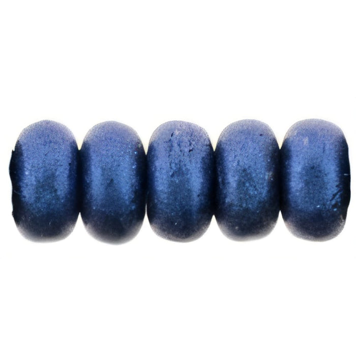 Czech Rondelle 3mm Metallic Suede - Blue