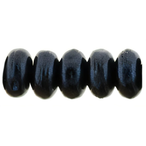 Czech Rondelle 3mm Metallic Suede - Dk Blue