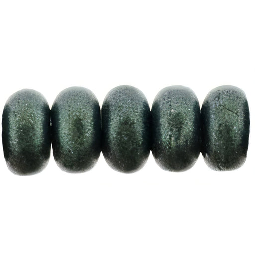 Czech Rondelle 3mm Metallic Suede - Lt Green