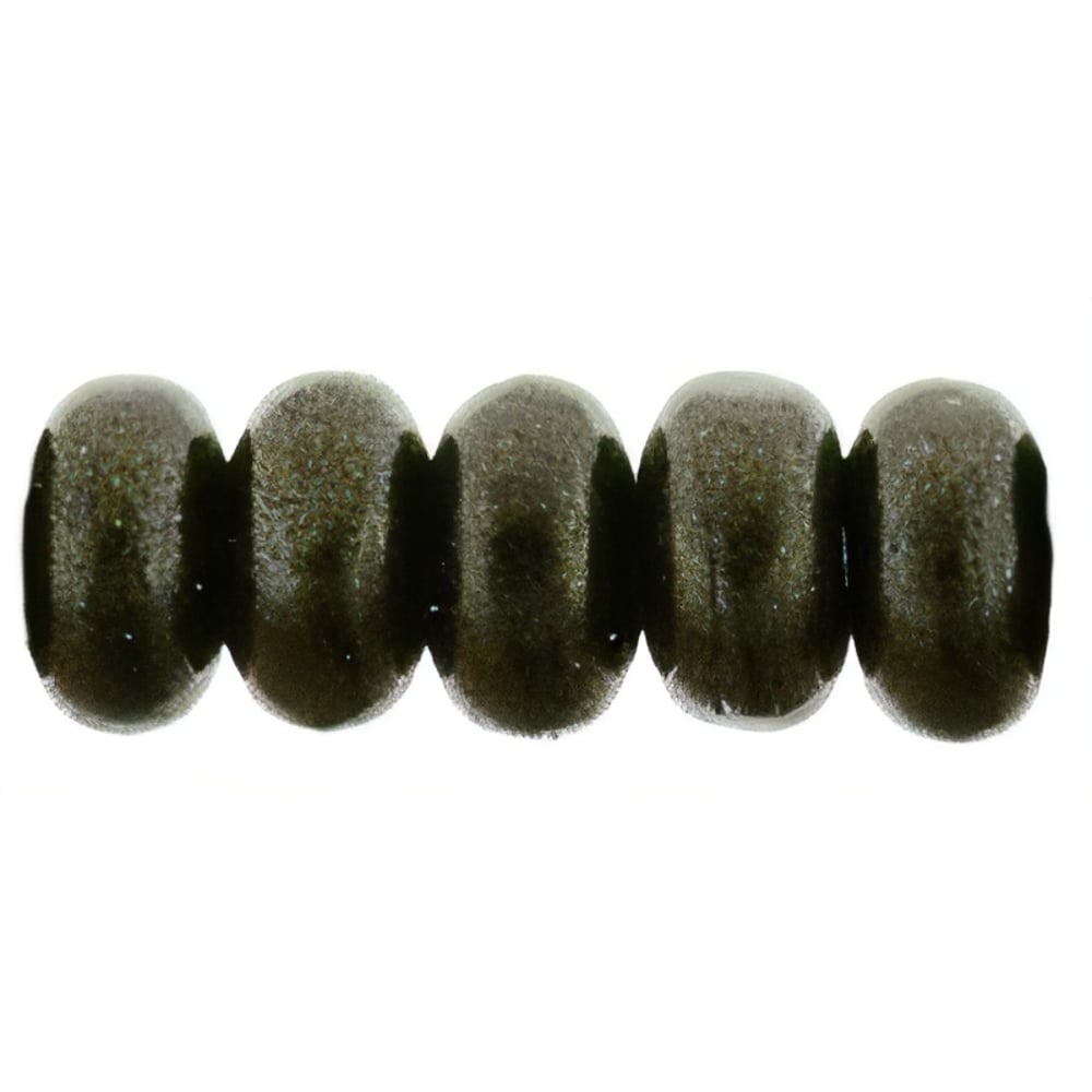 Czech Rondelle 3mm Metallic Suede - Dk Green
