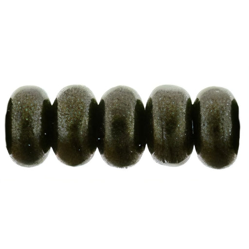 Czech Rondelle 3mm Metallic Suede - Dk Green