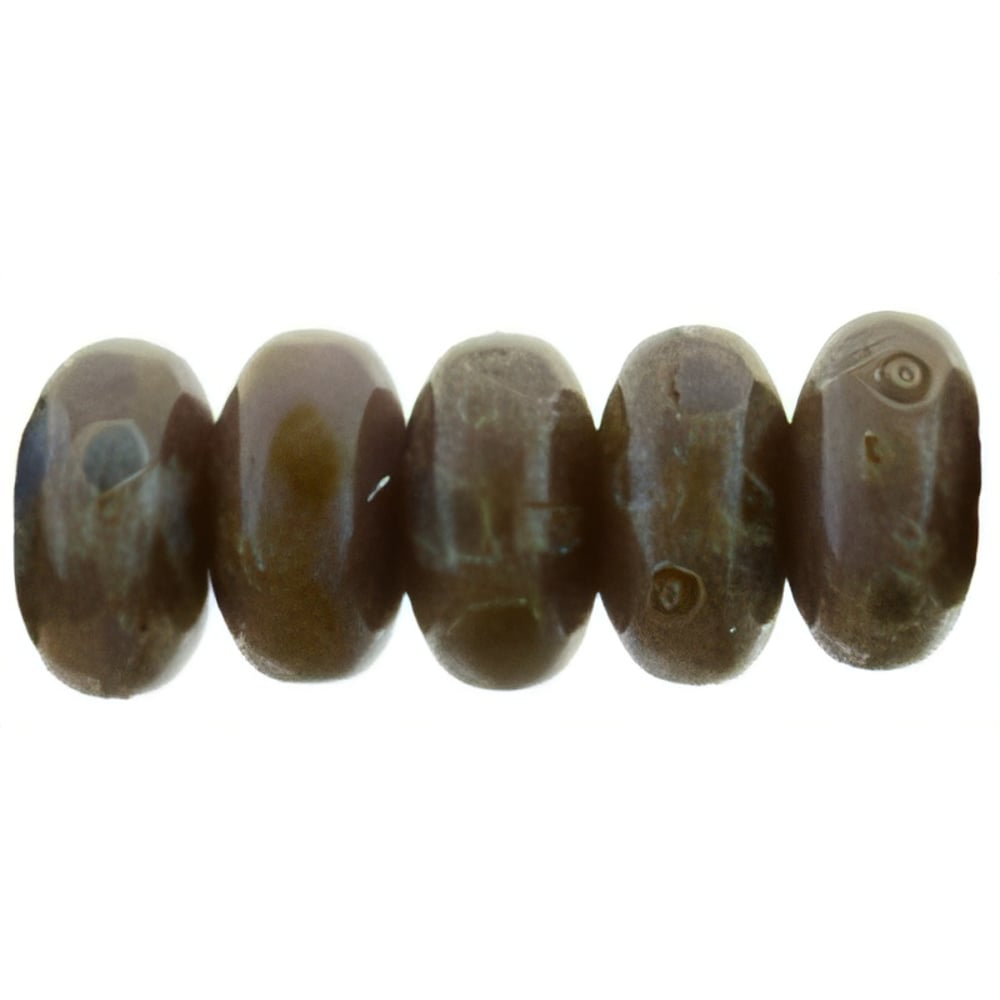 Czech Rondelle 3mm Opaque Amethyst - Picasso