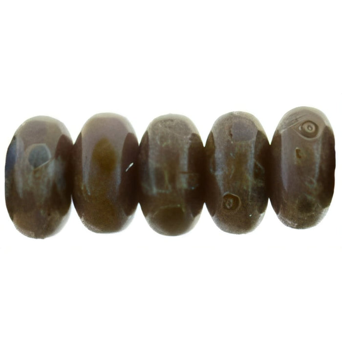 Czech Rondelle 3mm Opaque Amethyst - Picasso