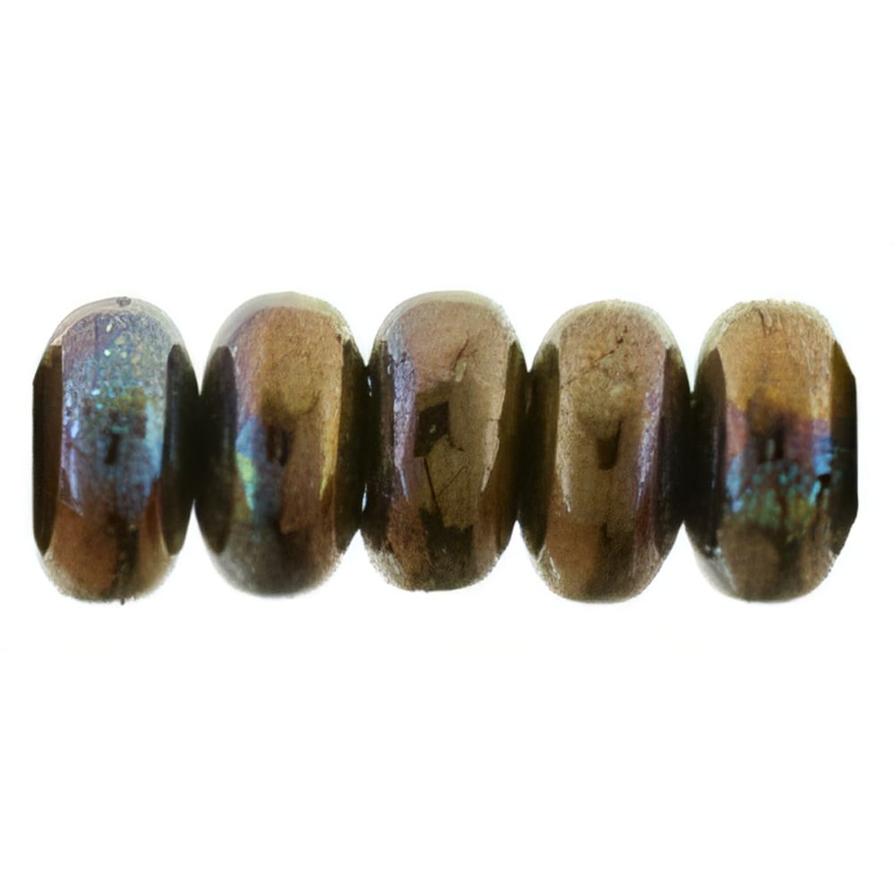 Czech Rondelle 3mm Jet - Bronze Vega