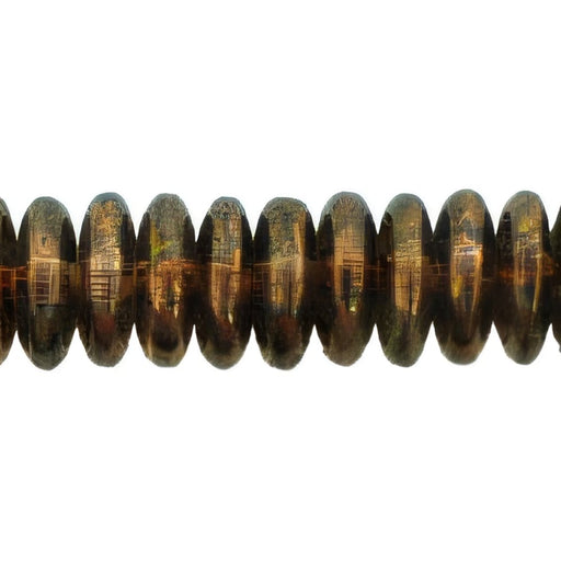 Czech Rondelle 4mm Luster - Transparent Gold/Smokey Topaz