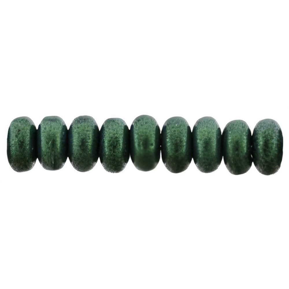 Czech Rondelle 4mm Chrome - Emerald Green