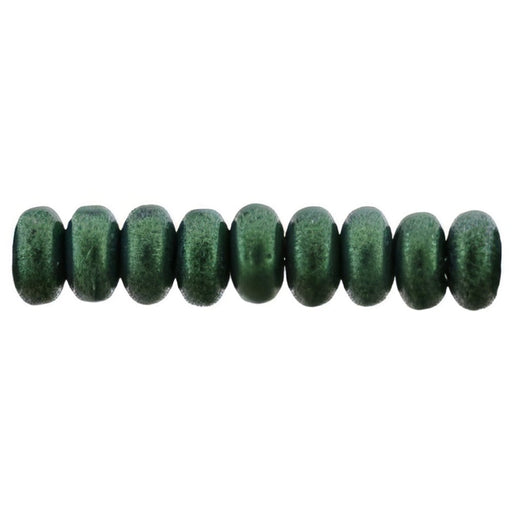 Czech Rondelle 4mm Chrome - Emerald Green