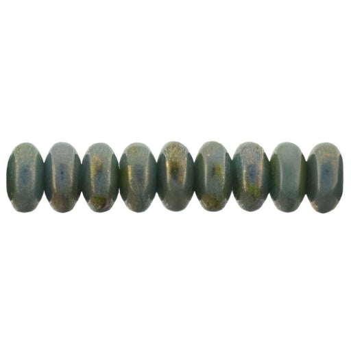Czech Rondelle 4mm Turquoise - Bronze Picasso