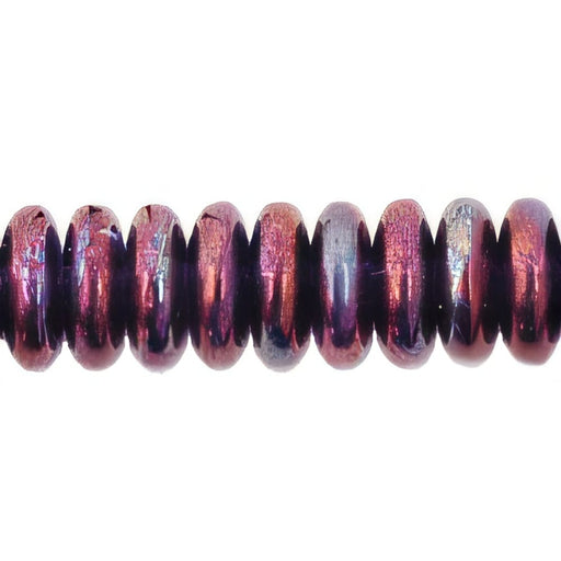 Czech Rondelle 6mm Luster - Transparent Dk Amethyst (50pcs)